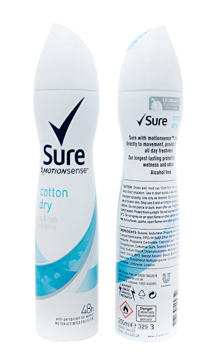 Sure Cotton Dry Anti-Perspirant Deodorant 250ml Sure Cotton Dry Anti-Perspirant Deodorant 250ml